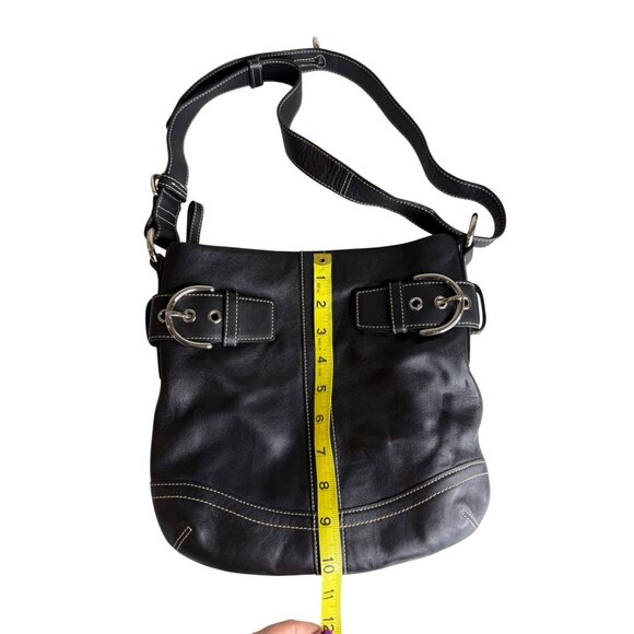 Y2K Coach Black Leather Soho Slim Duffle Shoulder Bag 1452 - Picture 7 of 9